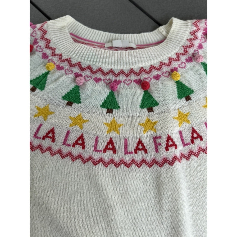 BODEN Festive Fair Isle Jumper Fa La La La La Knit Sweater Christmas Sz XL Women - Picture 3 of 6